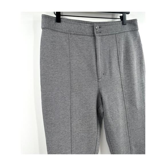 Anthropologie Maeve High Waist Grey Seamed Flare Pants Size 14 - Picture 3 of 10